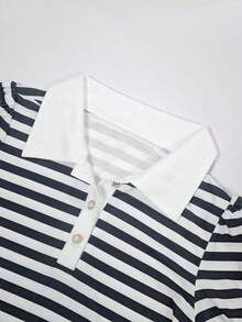 Camiseta casual romántica de unicolor y elegante estilo de ciudad para mujeres - Blanco y Negro 3 - Ver 3