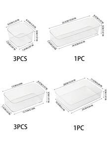 1 pieza/4 piezas/7 piezas/8 piezas/12 piezas Caja de almacenamiento con estilo de cajón transparente, organizador de maquillaje transparente para tocador, baño, dormitorio, escritorio de cocina, adecuado para cosméticos, cuidado de la piel, joyas, papelería, almacenamiento multifuncional y ahorro de espacio en el hogar, gran regalo de verano para mujeres - transparente - Ver 19
