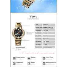 Casio 黑色金色对比金属质感复古双显腕表，太阳能供电，防震防水，双LED背光，不锈钢表带，多功能腕表，适合男士、学生、通勤和户外活动。 - 均碼 - 查看 2