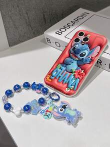 Disney Lilo & Stitch Phone Case With Stitch Charm And Stitch Lanyard - Cute Stitch Protective Case With "Ohana" Lettering And Hibiscus Flower Design, Equipped With Delicate Stitch Decorative Lanyard And Beaded Bracelet For Easy Carrying, Compatible With IPhone 17, 16, 15, 14, 13, 12, 11 Pro Series, Ideal For Birthdays, Holidays, Anniversaries, Graduation Gifts, Or Any Special Occasion To Surprise Family, Friends, Classmates, And Loved Ones. - trắng - Xem 7