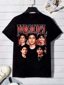 Top mujerCamiseta Miguel Mora Bootleg, camiseta retro de fan con diseño de collage, mercancía de estrella del pop latino, atuendo de concierto, regalo para un ídolo adolescente, regalo para ellaTendencia 2026 - Negro - Ver 8