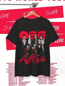 Heavyweight Cotton Unisex T-Shirt Bangtan Members Arirang Magazine: Bangtan Concert World Tour Merch & Gift 2026, Jersey Toto En Ninetta, Curdo, Women's Boho Style, A Must-Have For Vacation, Women's Sportswear, Maija Women's, Sweater, Spring Outfit, Women's Summer Outfit, Women's Festival Outfit, Y2K, Easter, Pattern, 2000s Style 59I6 - 黑色 - 查看 6