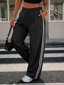 A&DD MODA, REF: AS-1578 (PLUS SIZE) – Women's High-Waisted, Wide-Leg Bell-Bottom Style Pants, Premium Fit, Casual Sweatpants, Lycra And Elastane, Modern Look, Elegant And Sophisticated, For Carnival 2025, Twill Pants, Wide-Leg Pants, Super Wearable, Hot Fashion, Lycra And Elastane Pants, Blogger Style, Elegant And Comfortable Look, Women's High-Waisted Pants With Pockets, High Quality, High-Waisted Dress Pants, Modern And Stylish Women's Pants. - màu đen - Xem 1