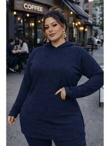 Women's Autumn/Winter Cold Weather Set In Fleece, Sizes Gg G1 - azul oscuro - Ver 3