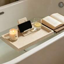 Minimalist Luxury Bathtub Tray, Hotel/Home Use Vanity Organizer, Toothpaste Storage - Medium Flat Bottom - View 1