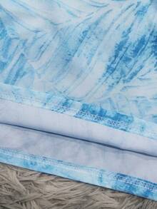 Mercer Haus Men's Beach Shorts, Summer Loose Drawstring Waist Swim Trunks - Baby Blue - View 11