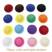 20 pièces Mini chapeau en feutre dôme, chapeau parfait pour les artisanats DIY, les miniatures, les décorations de Noël et de la Saint-Valentin, les fêtes et les célébrations - 10 pièces de couleurs aléatoires - Voir 10