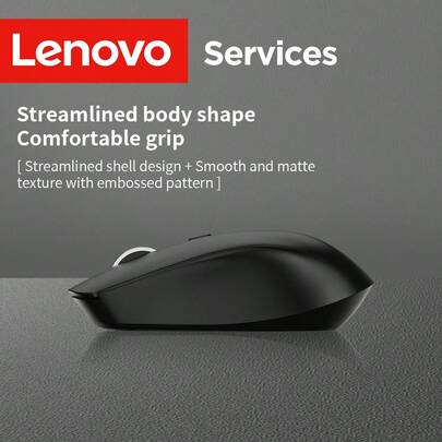 Lenovo 联想N220 USB无线鼠标，静音按键设计，握感舒适，适用于办公、娱乐和游戏。