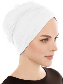Mũ trùm đầu Hijab màu đen kín đáo, co giãn, chất liệu vải chải kỹ thoáng khí, thích hợp mặc bên trong áo Abaya và khi cầu nguyện hàng ngày. - Khăn trùm đầu thoáng khí bằng vải nỉ - Xem 12