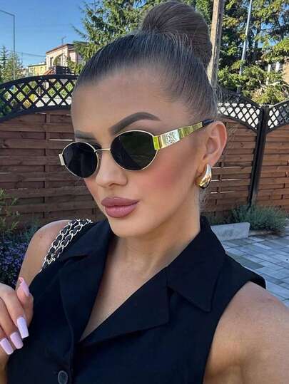 1pc Oversized Retro Fashion Glasses, Multifunctional Women's Glasses Suitable For Travel, Holidays, Daily Wear, Beach Accessories