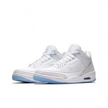 Nike Jordan Air Jordan 3 Retro Pure White OG Style Comfortable Mid-Top Retro Basketball Shoes Men's White 2018 Edition - 136064-111 - Xem 3