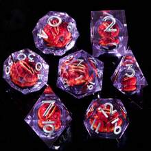 1 Set Of 7 Dice, Includes Eyeball Resin Polyhedral Dice, Suitable For Role-Playing Games And Tabletop Games, D&D Dice, Suitable For Tabletop Games, Thanksgiving And Christmas Gifts - Red - View 8