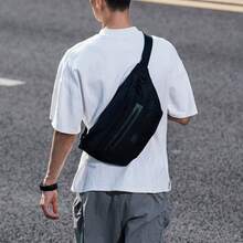 Nike Túi đeo vai, túi đeo chéo, túi xách tay mới dành cho nam và nữ. Kích thước xấp xỉ: 20*8*15cm - màu đen - Xem 10