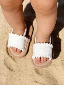 Giày sandal mùa hè cho bé gái, giày tập đi cho trẻ sơ sinh và trẻ mới biết đi, giày váy cho bé sơ sinh và trẻ tập đi. - trắng - Xem 5