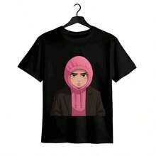 Tops para mujer Casual de Algodón de Manga Corta para Mujer K-De Mon Hun Ting con Estampado de Dibujos Animados, Cuello Redondo, Corte Regular, para Uso Diario, Linda de Moda Urbana de Verano, Ropa de Verano para Mujer, Ropa de Vacaciones para Mujer, Tops para Mujer, Tops y Conjuntos de Verano, Ropa de Verano, Regalos de Cumpleaños, Regalos para la Copa Mundial 2026 - Negro - Ver 2