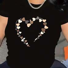 Camiseta para Mujer con Diseño de Cerezas Doradas Brillantes - Negro - Ver 1
