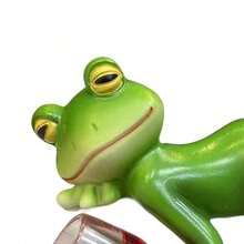1pc Whimsical Resin Frog FigurationVibrant Garden Decoration With Wine Glasses And Wine Bottles, Outdoor/Indoor Hanging Decoration, Suitable For Flowerpots, Glass Containers, Fairy Gardens, Durable Outdoor Decoration - Frog - View 7