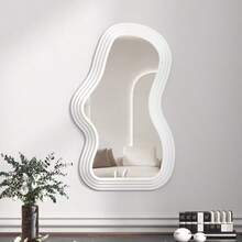 1pc Large Asymmetrical Cloud Pattern Makeup Mirror, Tabletop Vanity Mirror, Minimalist Design, Wall-Mounted, Suitable For Bathroom, Living Room, Bedroom, Ideal For Asymmetrical Makeup Mirror - 1PC - View 8