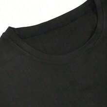 New Women's Cotton Crew Neck T-Shirt, Casual Short Sleeve Style, Basic And Modern, With Orange Cat Print, Suitable For Spring And Summer, Sporty Short Sleeve, Korean Fashion For Women, Cotton Clothing For Women, Outfit For Mother's Day 2026 - 黑色 - 查看 2