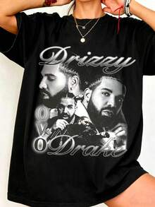 Drake-Shirt Merch Graphic Tee Takecare Rare Hop Graphic PrintMinimalist Style  Sweatshirt - Đen 3 - Xem 1