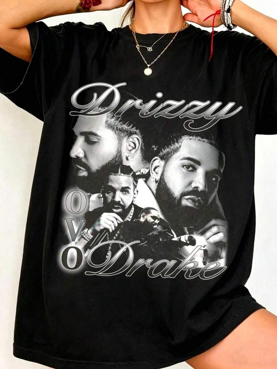Drake-Shirt Merch Graphic Tee Takecare Rare Hop Graphic PrintMinimalist Style Sweatshirt - Đen 3 - Xem 1