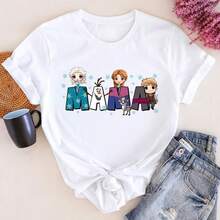Frozen Mama T-Shirt For Mom, Cute Family T1EE220G. Essential Unisex AL1Godn T-Shirt, 220g Of Unique Softness. Designed To Fit All People, Men And Women Alike. Durable, High-Quality Fabric, Ready For Any Cut, Delicate To The Touch But Built To Last. Lightweight Tops For Women, Perfect For Fall Outfits, Vacation Wear, And New Year's Costumes. - 白色 - 查看 1
