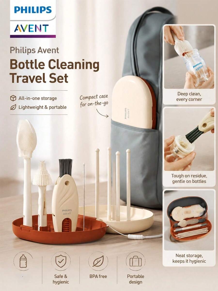 Philips Avent Bottle Cleaning Set All-In-One Cleaning Solution - Multicolor - View 1
