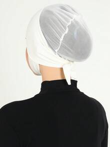 1 pieza Gorro de cuello de seda de leche con correa elástica, gorro turbante ajustable con pelo oculto, multicolor - pañuelo elástico para la cabeza - Ver 7