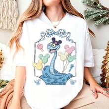 Coquette Gary De Snake Disney Shirt, Zootopia Snake Tee, Blue Bow Frame Mickey Balloon Shirt, Disney Park Outfit Gift Disney Oversized T-Shirt - White - View 1