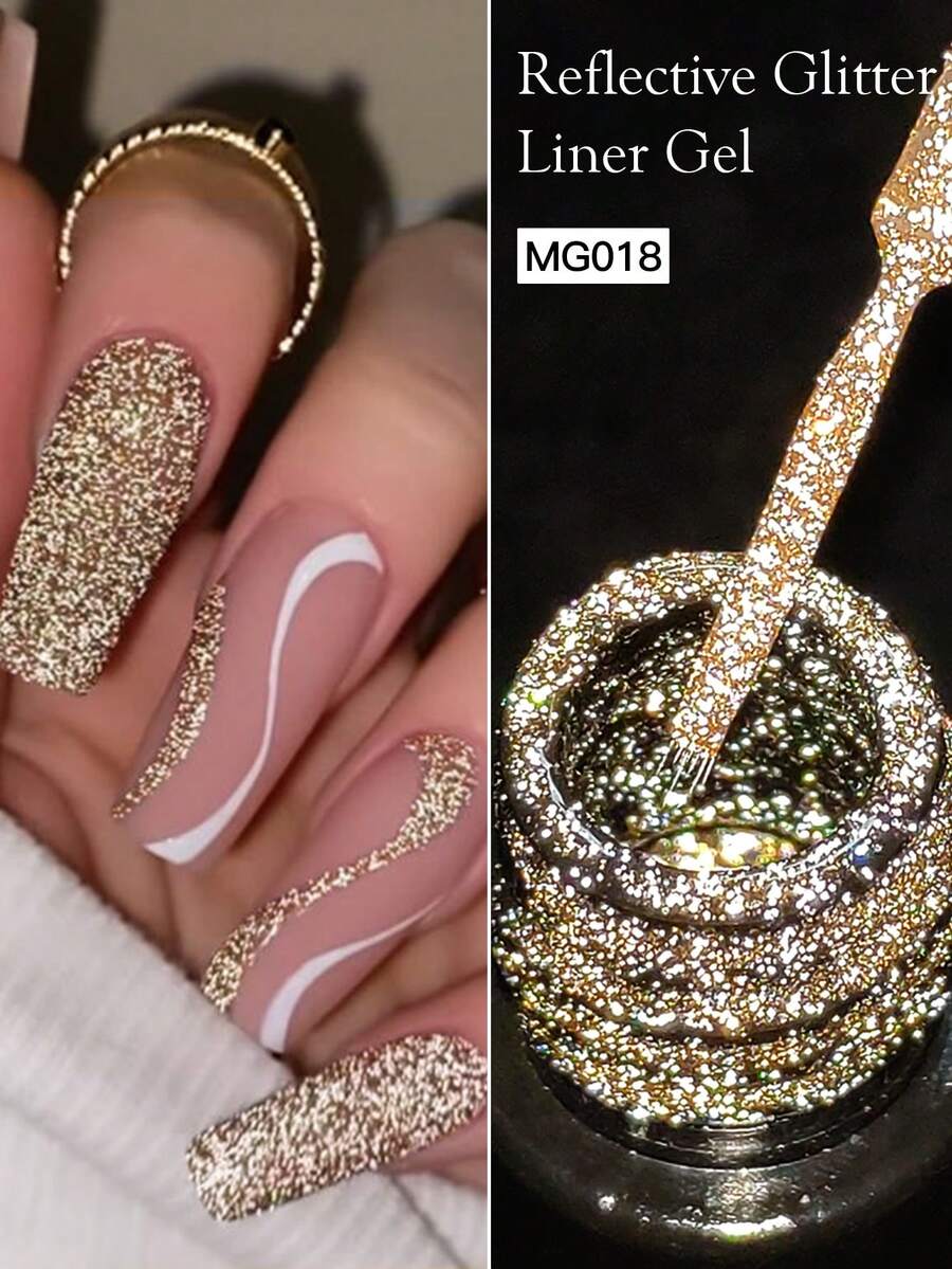 MSRUIOO 5ml Gel Kuku Platinum Flash Liner Kepadatan Tinggi - Gel Lukis Seni Kuku Super Mengkilap untuk Desain Garis Kuku - MultiWarna - View 1