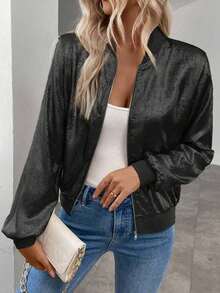 Chaqueta gris con mangas largas y lentejuelas Keke Bloomly, ligera, Chaquetas de punto para mujer, Chaquetas de punto ligeras para mujer, Atuendos de campo para mujer, Ropa vintage para mujer, Ropa de primavera para festivales y vacaciones - Negro - Ver 2