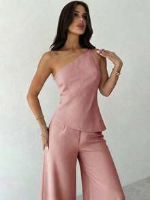 Conjunto de dos piezas para mujer para uso diario - Rosa - Ver 5