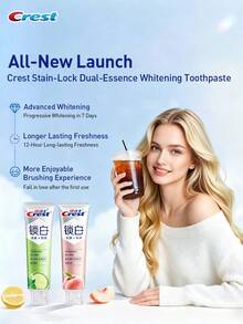 CREST 雙效美白含氟牙膏 - 去除污漬、預防污漬、拋光、美白並提供持久清新氣息 - 清新口氣 - 查看 2