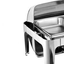 9L Stainless Steel Chafing Dish Large Capacity Food Warmer Container With Lid UK - Como se muestra - Ver 5