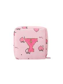 Sanitary Pad Storage Bag, Letter Pattern Sanitary Pad Storage Bag, Portable Makeup Lipstick Bag, School Supply Storage Bag, Can Be Used To Store Sanitary Pads, Liners, Cosmetics, Essential For Women On The Go - Multicolor - View 16