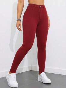 ICON Jeans pitillo sólidos - Rosa Fucsia - Ver 1