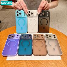 Koolife 1pc Matte White Magnetic Wireless Charging Phone Case, PC+TPU Full Coverage Anti-Drop Shell, Built-In Lens Protection, Anti-Fingerprint Matte Texture, For IPhone 18 Pro/18 Pro Max/17/17 Pro/17 Pro Max/17 Air/16/15/14/13/12/11 - White - View 7