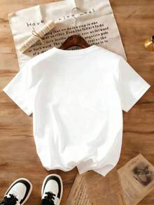 Camiseta clásica con estampado "Sarcastic Spanish" para mujer, ajuste cómodo y estilo informal. K0GO - Blanco - Ver 2