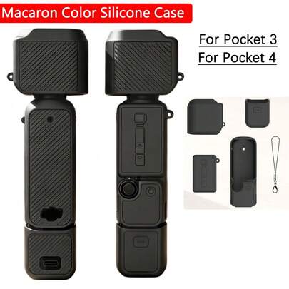 适用于 Osmo Pocket 4 的硅胶保护套，适用于 Pocket4 相机的保护套，也适用于 Pocket3，防刮镜头盖，相机配件