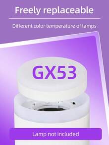 GX53轨道灯、嵌入式吸顶灯、壁灯、吊灯，黑/白双头/三头可选，可更换灯泡，适用于GX53灯泡，室内装饰照明，适用于商店、书房、卧室、客厅、咖啡厅、展览馆、画廊、博物馆、走廊、门廊等场所。 - White (No bulb) - 查看 3
