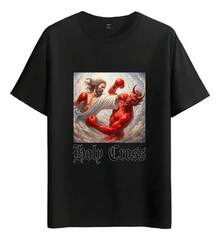 Tshirt Muscle Freaks Holy Cross Estilo Boxeo Jesús Diablo - Blanco - Ver 6