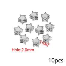 10 hạt đệm bằng thép không gỉ 304 mạ vàng 18K, hình trái tim/ngôi sao/hình tròn, thích hợp để tự làm trang sức. - hạt cườm - Xem 15