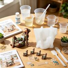 3D森林仙女女孩树脂硅胶模具 - 树脂浇铸模具，适用于多肉植物花盆、烛台、储物盆和花园装饰 | 柔韧硅胶模具，适用于夏季工艺品、节日礼物和DIY家居艺术项目 - 模具063 - 查看 9