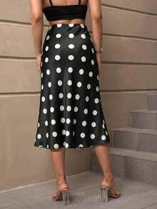 Falda de talle alto unicolor - Negro 2 - Ver 2