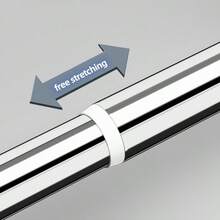 Adjustable Tension Rod - Made Of Stainless Steel With Plastic End Caps, Easy To Install Without Drilling, Suitable For Shower Curtains, Window Curtains, Door Curtains, Clothing Storage And Balcony Drying. Available In Silver, Black And White Colors. - View 12