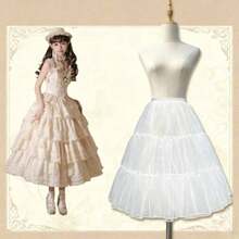 Váy lót trắng 70cm, 4 lớp voan pha lê + lớp lót, váy lót mềm mại không gọng dành cho múa ba lê Lolita mặc hàng ngày. - Nhiều màu - Xem 4