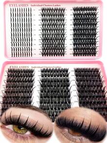 Rikuaild Large Capacity Eyelash Book 570/590 Pcs 10-18mm D-Curly Spikes Lashes DIY Eyelash Extensions, Manga+40D+60D+80D+100D+120D Individual Segmented False Eyelashes, Ultra Soft, Wedding Eyelash Clusters, Individual Eyelashes, Lashes, Fake Lashes - D - View 1