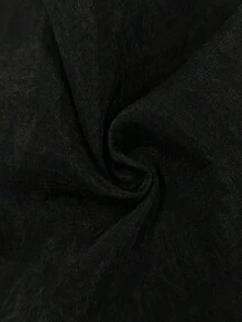 Blusa sin mangas de mujer con cuello plisado, decoración de botones de colores y diseño minimalista elegante de unicolor - Negro - Ver 5