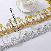 1码 6厘米宽 金色蕾丝流苏缝纫配件服装装饰珠饰流苏DIY布艺穗边刺绣装饰饰边工艺材料 - 多色 - 查看 2
