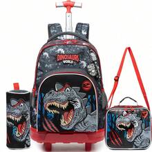 Ba lô kéo cho bé trai 8-12 tuổi, túi hành lý du lịch có bánh xe cho trẻ em, túi đựng đồ ăn trưa, đồ dùng học tập. - Túi kéo cho bé trai - Xem 3